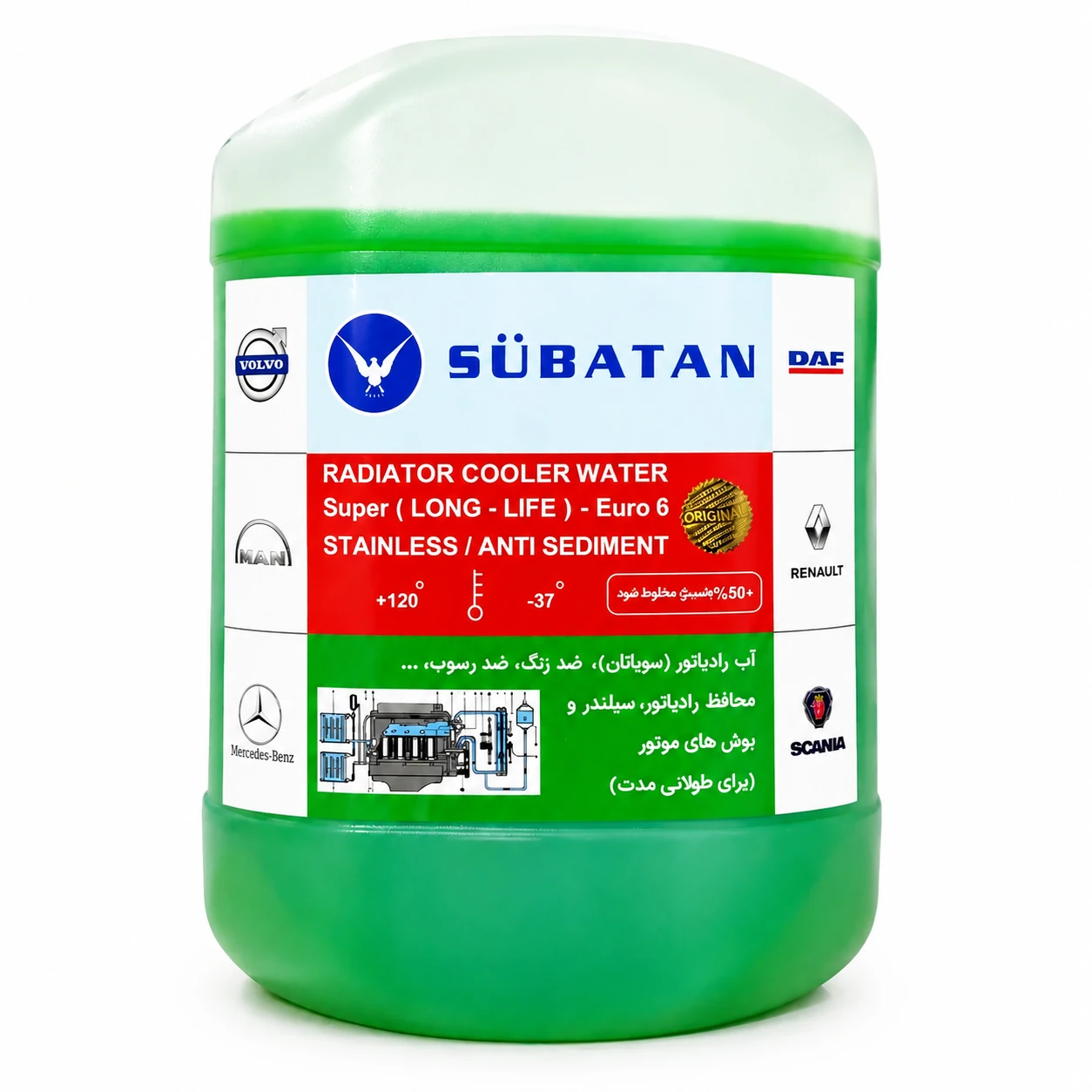 آب رادیاتور 20 لیتری سوباتان سبز